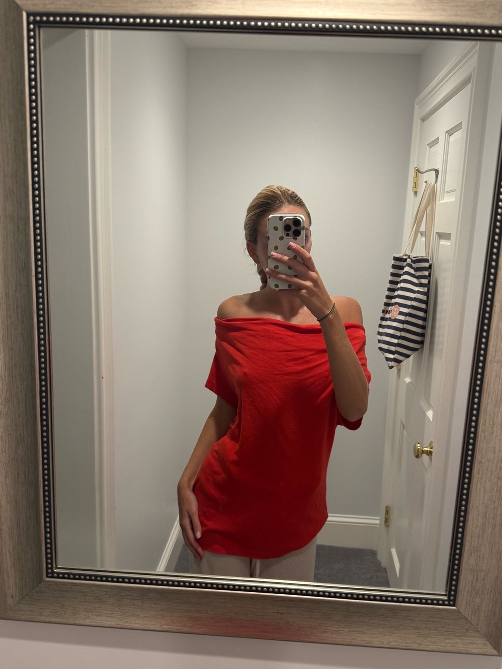 Off-Shoulder Red Women’s Top